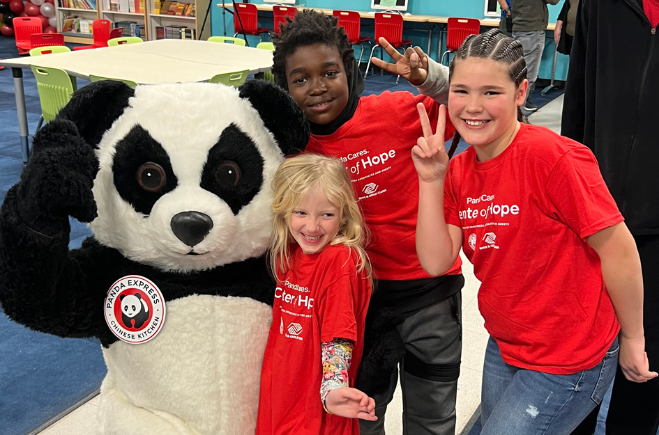 Panda Cares panda and Club kids
