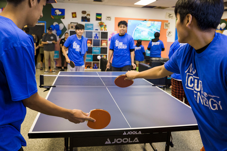 Club teens playing table tennis in newly refreshed Teen Center