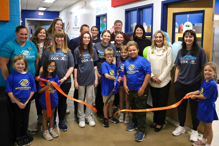 Club kids opening STEM center