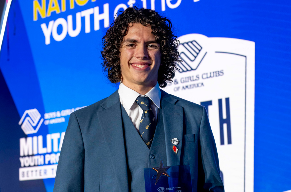 Taylor R. from Naval Support Activity Bahrain receives $20,000 college scholarship and the official Boys &amp; Girls Clubs of America 2024 National Military Youth of the Year title.