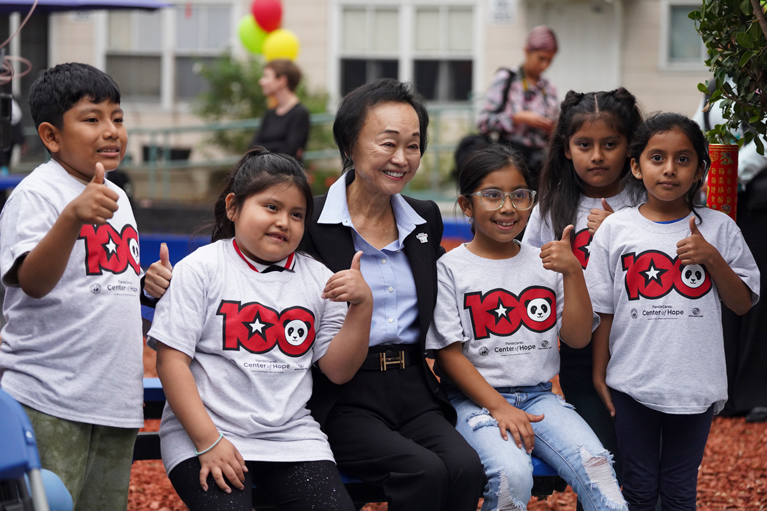 Panda Express cofounder and co-CEO Peggy Cherng with Club kids