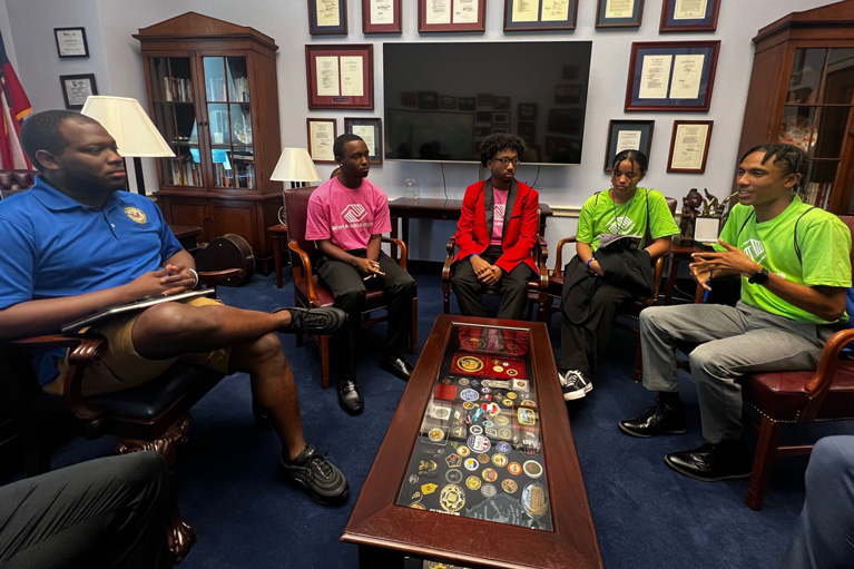 Club kids meeting about teen mental health and gun violence