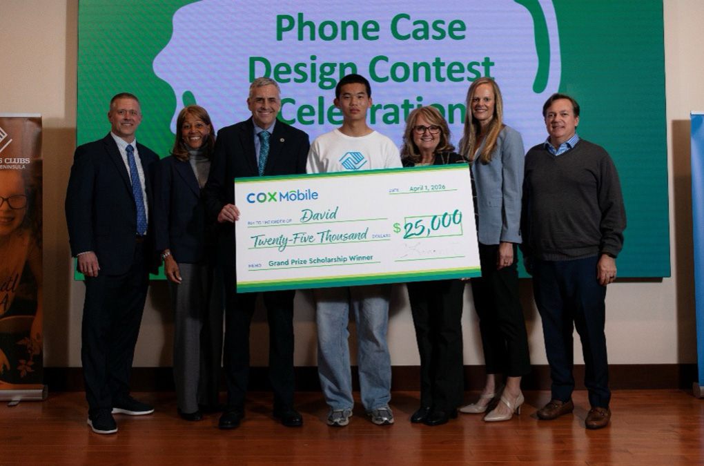 Cox Mobile - Phone case design contest celebration group photo